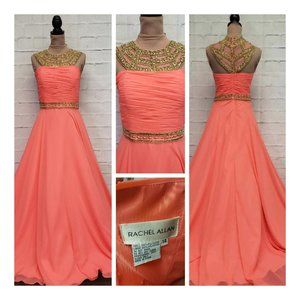 NWOT Long Coral Formal by Rachel Allan Pageant